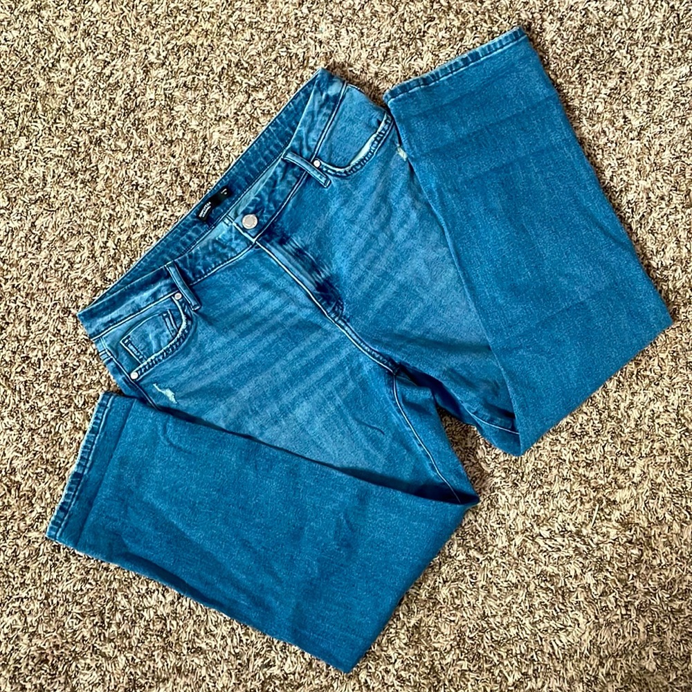 Simply Vera Wang Jean Capri medium wash womens 16 rolled hem